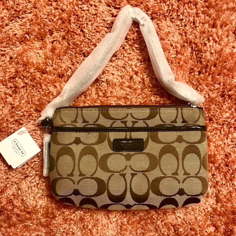 Coach Khaki Medium Wristlet